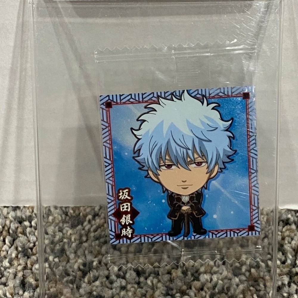 Bandai Gintama Sticker Gintoki Sakata Chibi Niformation Wafer 2 Blue New